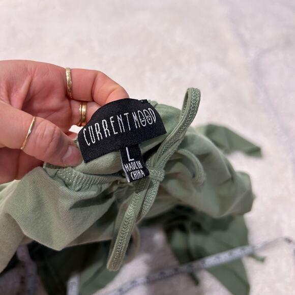 Y2K Current Mood Dolls Kill Womens Off the Shoulder Fairy Green Cotton Dress L - Picture 5 of 6